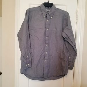 IZOD gray 80s 2 ply pinpoint button down shirt